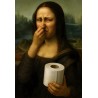 Affiche murale sur toile Mona Lisa, motif toilettes