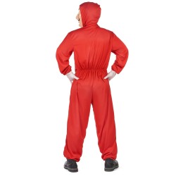 Déguisement combinaison voleur rouge adulte