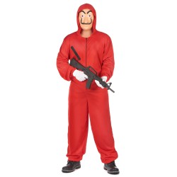Déguisement combinaison voleur rouge adulte