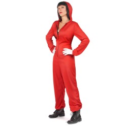 Déguisement combinaison voleur rouge adulte