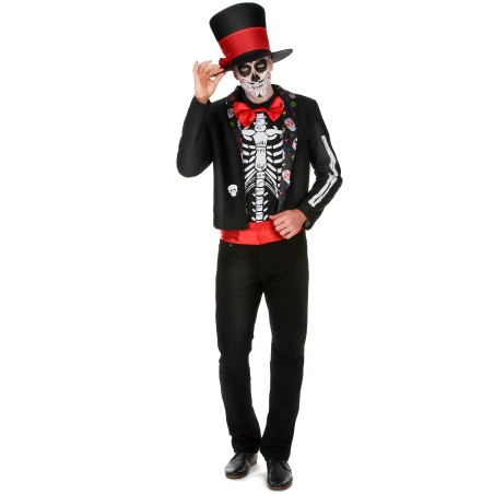 Déguisement Squelette motifs Dia de los muertos homme