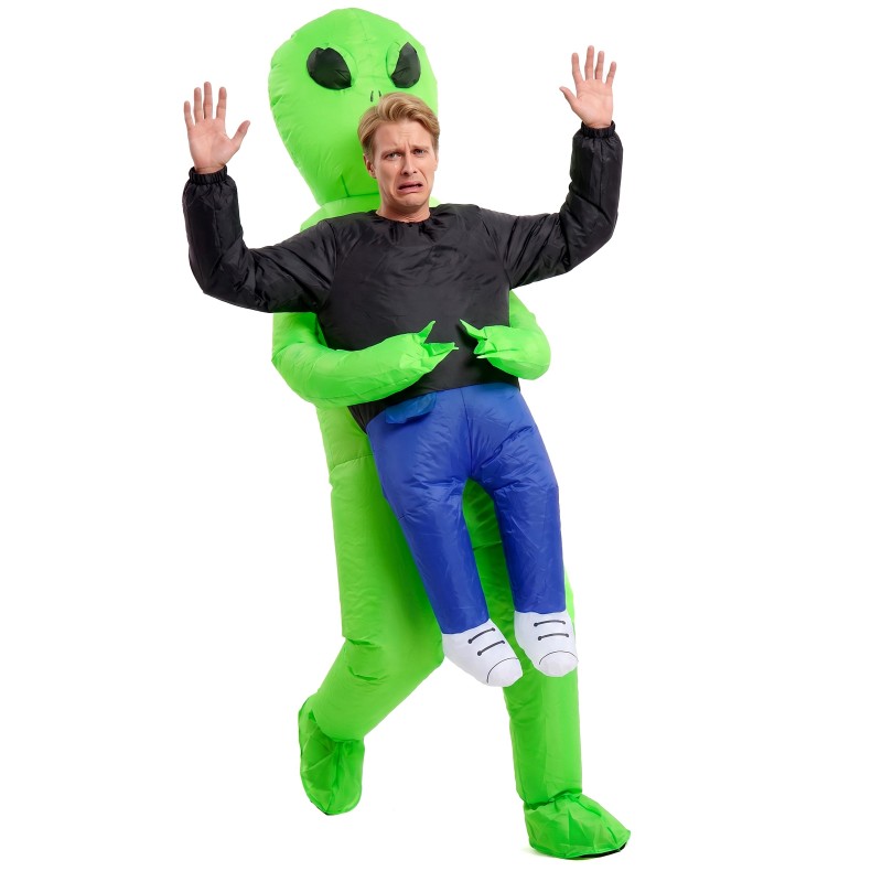 Déguisement gonflable porté par un alien adulte