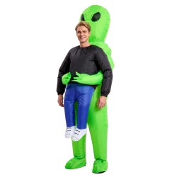 Déguisement gonflable porté par un alien adulte